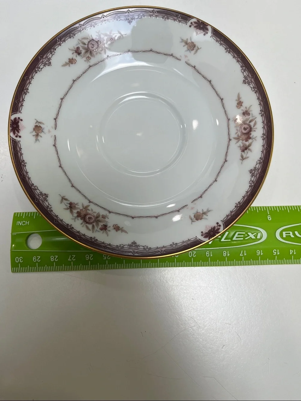 12 Noritake Bordeaux floral design saucers. Vintage, retired pattern.